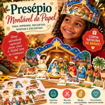Presépio de papel (+ lindo brinde) - artesanato de Arquivos Digitais