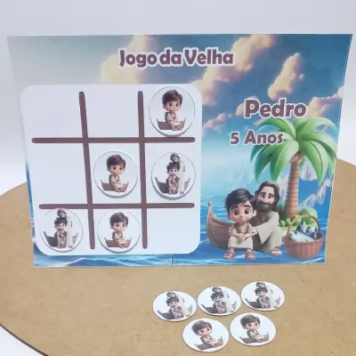 lembrancinhas Jogo da Velha Personalizado Tema Pedro Discípulo de Jesus - artesanato de Ed  Silva Papelaria de Festa Infantil