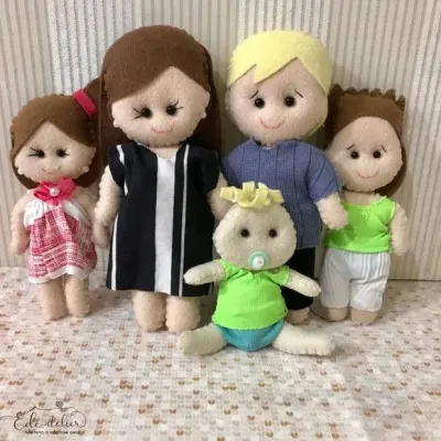 Família Terapêutica Sexuada 5 integrantes - artesanato de edeatelier