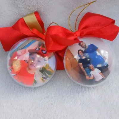 Bola para Arvore de Natal com Foto - artesanato de PAPCRIE