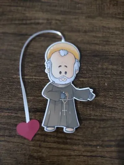 Marcador de Página 08 cm - Santo Padre Pio T - artesanato de Emejhu Personalizados