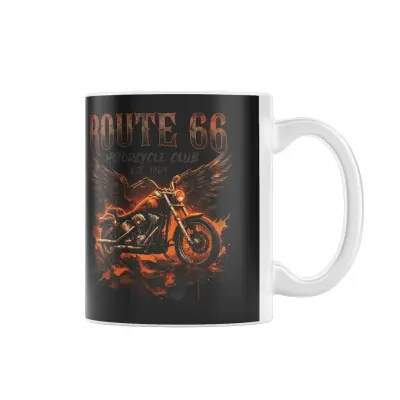 Caneca Route  66 Motocicleta 325ml - artesanato de Max Absoluto