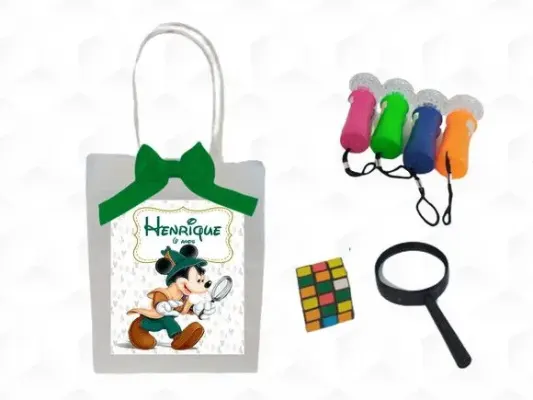 Kit Mickey Detetive Personalizado - artesanato de creativitybynina