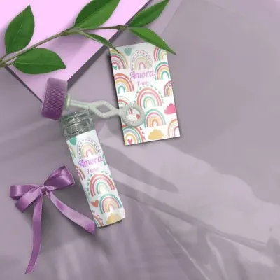 Bolha de Sabão - Arco Íris Personalizado - artesanato de Mi Papelaria Criativa