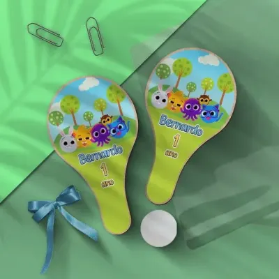 Raquete Ping Pong - Bolofofos Personalizada - artesanato de Mi Papelaria Criativa