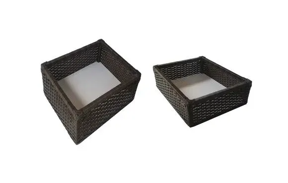 Kit 2 Cestos Vime Sintético Argila - artesanato de Mundo Urbano