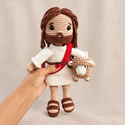 Amigurumi Jesus com Ovelhinha – Feito à Mão com Amor - artesanato de crocheteria com a Maria