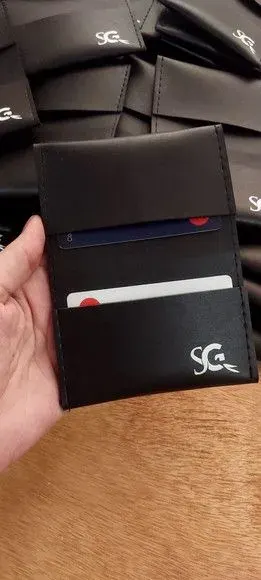 Carteira Slim Porta Cartões - Logomarca - artesanato de Innovare Studio