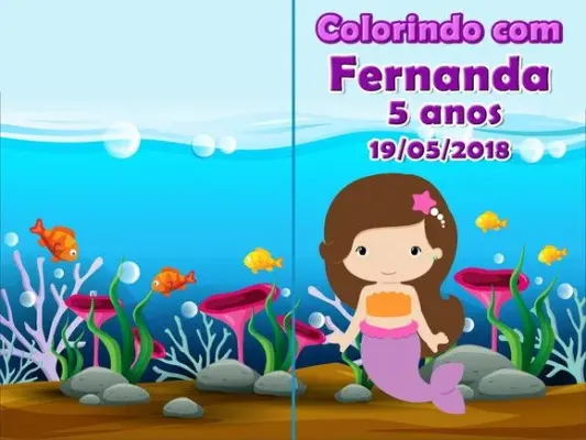 Revista colorir Sereia fundo do mar 14x10