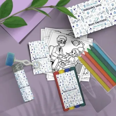 Kit Massinha + Giz + Bolha - Dentista Personalizado - artesanato de Mi Papelaria Criativa