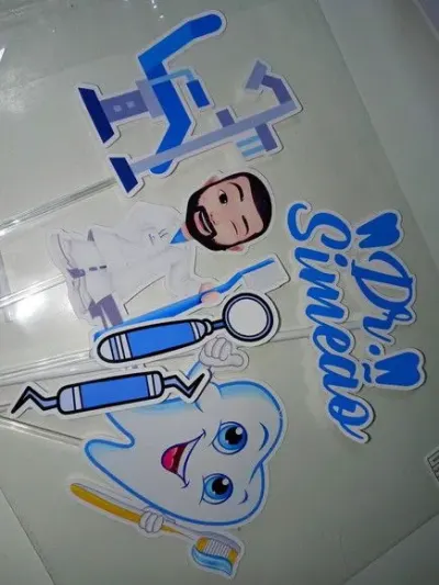 Topper Bolo Dentista - artesanato de PAPCRIE