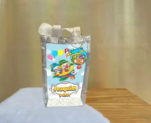 Sacola Transparente Patati Patata Personalizado - artesanato de Artmanha Lembrancinhas
