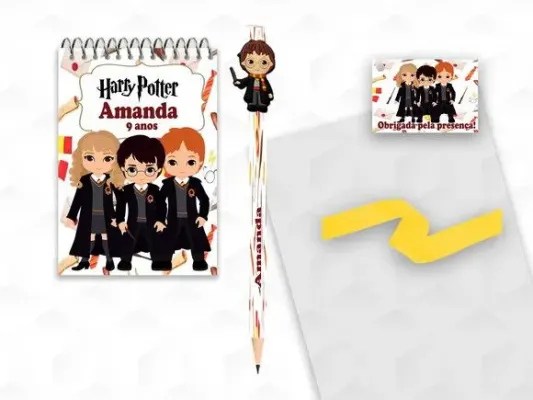 Bloquinho com Aplique Harry Potter Personalizado - artesanato de creativitybynina