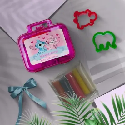 Mini Maleta Massinha - Stitch Personalizado - artesanato de Mi Papelaria Criativa