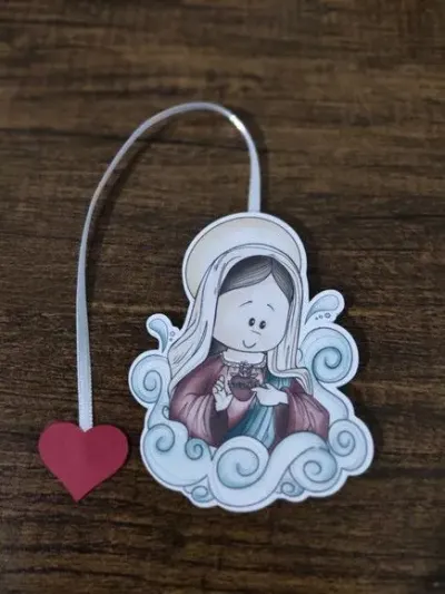 Marcador de Página 08 cm - Imaculado Coração de Maria T - artesanato de Emejhu Personalizados