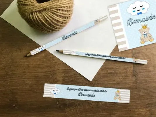 Lápis Urso Personalizado - artesanato de Mi Papelaria Criativa