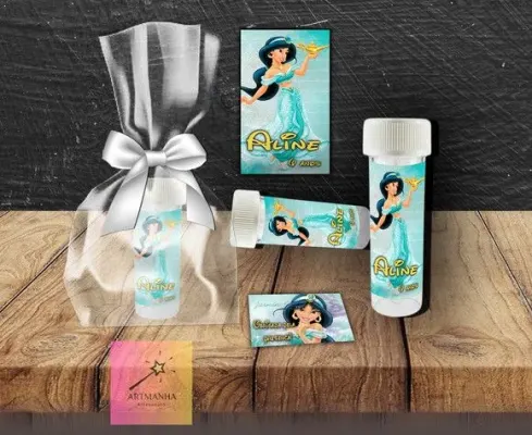 Bolha de Sabão Jasmine Personalizada - artesanato de Artmanha Lembrancinhas