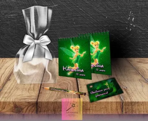 Bloquinho Tinker Bell Personalizado - artesanato de Artmanha Lembrancinhas