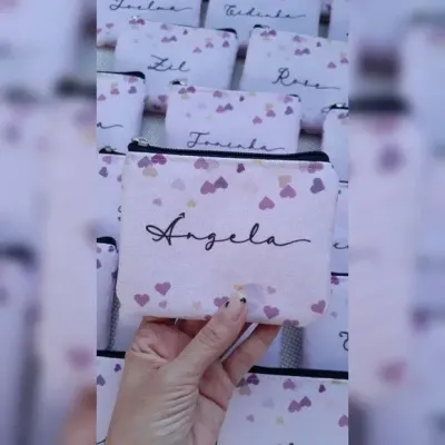Porta Moedas Personalizado - Corações - artesanato de Innovare Studio