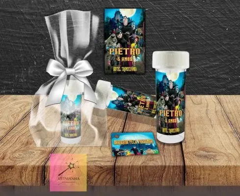Bolha de Sabão Hotel Transilvânia Personalizada - artesanato de Artmanha Lembrancinhas