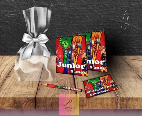 Bloquinho Vingadores Personalizado - artesanato de Artmanha Lembrancinhas