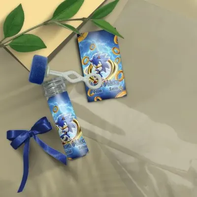Bolha de Sabão - Sonic Personalizado - artesanato de Mi Papelaria Criativa
