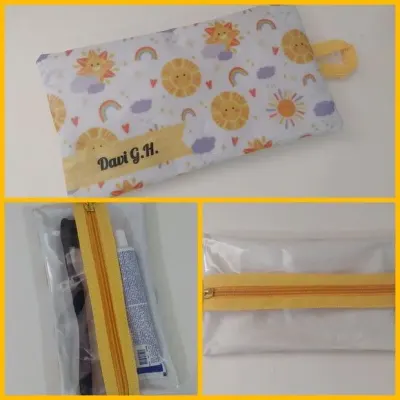 Necessaire Porta Escova de Dente - Sol - artesanato de Innovare Studio