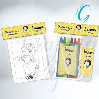 Kit Massinha + Giz + Bolha Bela e a Fera Cute Personalizado - artesanato de Mi Papelaria Criativa