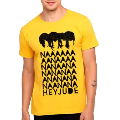 Camiseta The Beatles Hey Jude exclusiva cores variadas tamanhos unisex - artesanato de Lado B Rock Camisetas