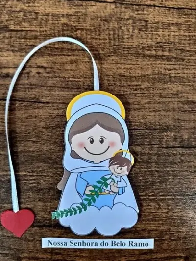 Marcador de Página 10 cm - Nossa Senhora do Belo Ramo - artesanato de Emejhu Personalizados