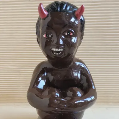 Exu pimentinha 25 cm gesso - artesanato de Ateliê Silmara Boni
