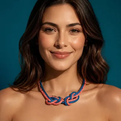 Colar em corda náutica - artesanato de Abbracio Bijoux