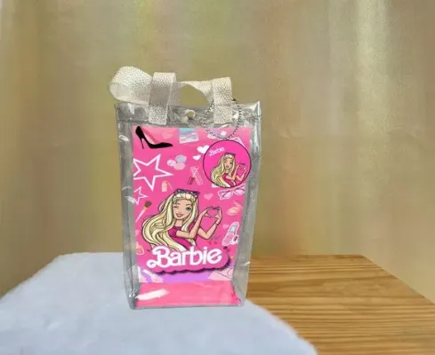 Sacola Transparente Barbie Personalizado - artesanato de Artmanha Lembrancinhas