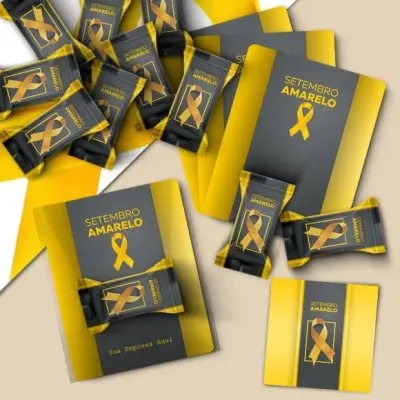 Cartão com Bala - Setembro Amarelo Personalizado - artesanato de Mi Papelaria Criativa