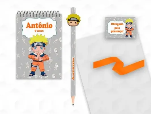 Bloquinho com Aplique Naruto Personalizado - artesanato de creativitybynina