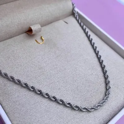 Corrente Cordão Baiano Feminina Prata 2mm 7gr 45cm - artesanato de TM JOIAS