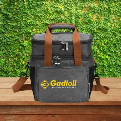 Bolsa Térmica Dupla 15L personalizada com seu logo - artesanato de valbrindes