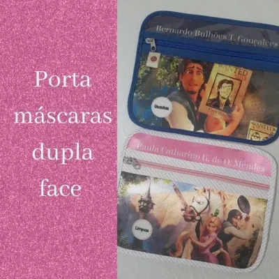 Case porta máscaras dupla face - Grande - artesanato de Innovare Studio