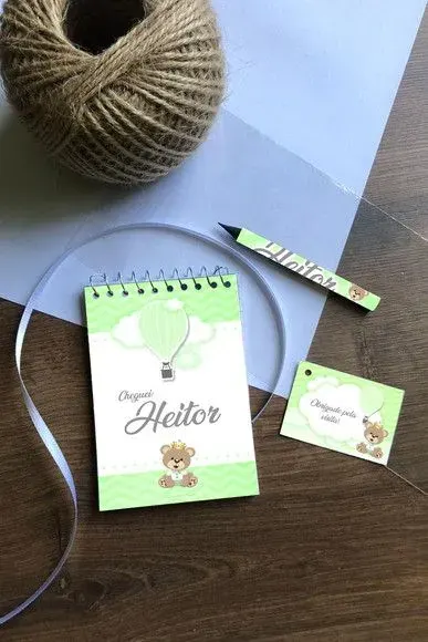 Bloquinho Ursinho Personalizado - artesanato de Mi Papelaria Criativa