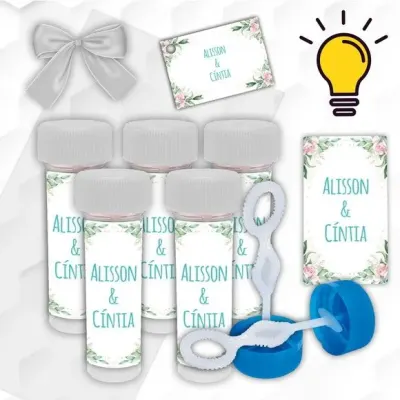 Bolinha de Sabão Casamento Personalizada - artesanato de Mi Papelaria Criativa