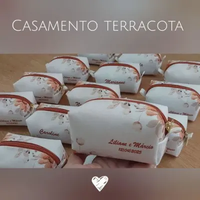 Necessaire Personalizada - Casamento Terracota - artesanato de Innovare Studio
