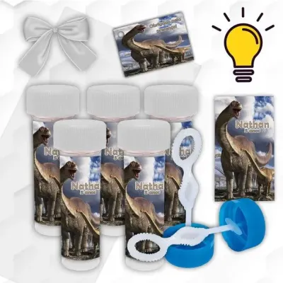 Bolinha de Sabão Dinossauro Personalizada - artesanato de Mi Papelaria Criativa
