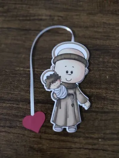 Marcador de Página 08 cm - Santo Antônio T - artesanato de Emejhu Personalizados