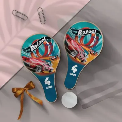 Raquete Ping Pong - Hotwheels Personalizada - artesanato de Mi Papelaria Criativa