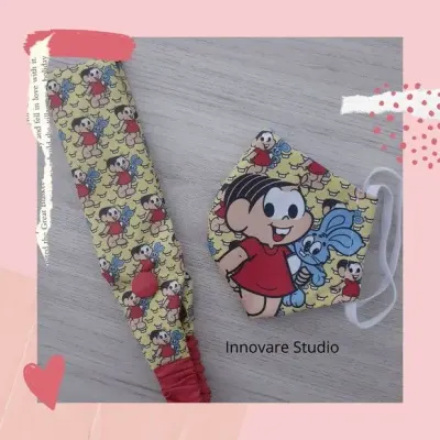 KIT MÁSCARA DE PROTEÇÃO E FAIXA DE CABELO - artesanato de Innovare Studio