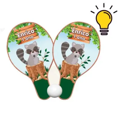 Raquete Ping Pong - Bosque - artesanato de Mi Papelaria Criativa