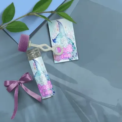 Bolha de Sabão - Calda de Sereia Personalizado - artesanato de Mi Papelaria Criativa