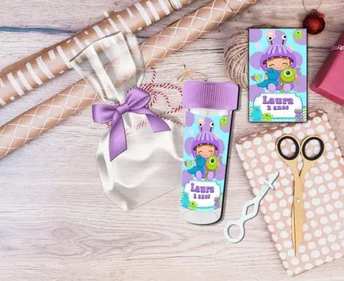 Bolha de Sabão Monstros S.a Baby Personalizada - artesanato de Artmanha Lembrancinhas