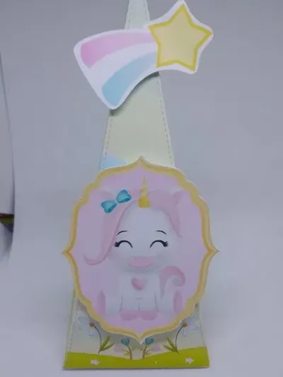 Caixa cone unicórnio - artesanato de Fina Essência Papelaria Personalizada