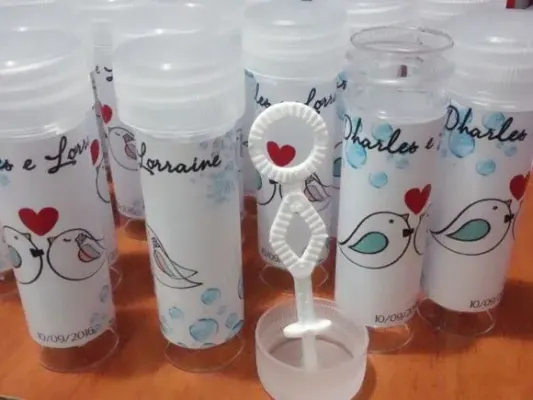 Bolinha de Sabão Casamento Personalizada - artesanato de Mi Papelaria Criativa